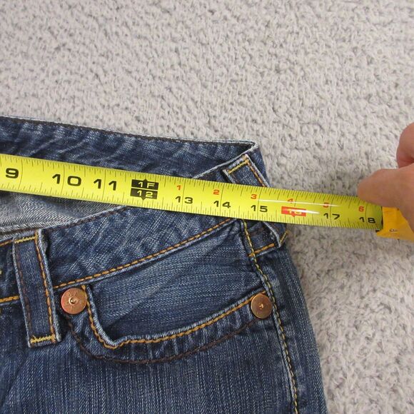True Religion‎ Women Joey Big T Stitch Jeans size 30 x 29 Flare Bootcut Low Rise - Picture 9 of 12